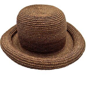 Kaminski 100% Raffia Made in Australia Sun Hat Straw Handmade Rolled Brim